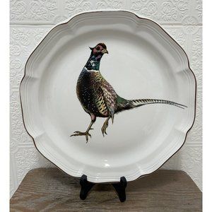 Beautiful Stanhome PHEASANT 12” Round Chop Plate Platter Great Gift!